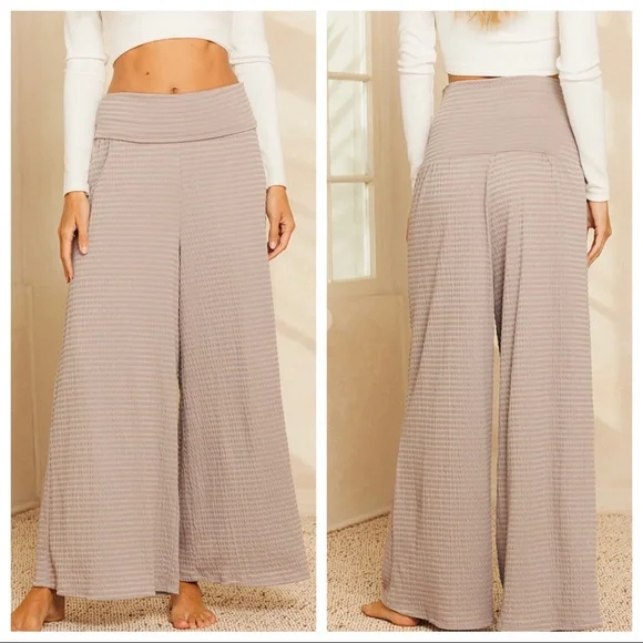 Boho Fabulous Textured fabric Wide Leg pants - Picture 3 of 7